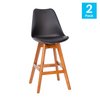 Flash Furniture 27 Inch Black Plastic and LeatherSoft Barstools, PK 2 CH-210925-7-BK-GG